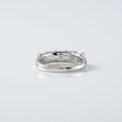 Five Stone Asscher Cut Lab Grown Diamond Half Eternity Wedding Band