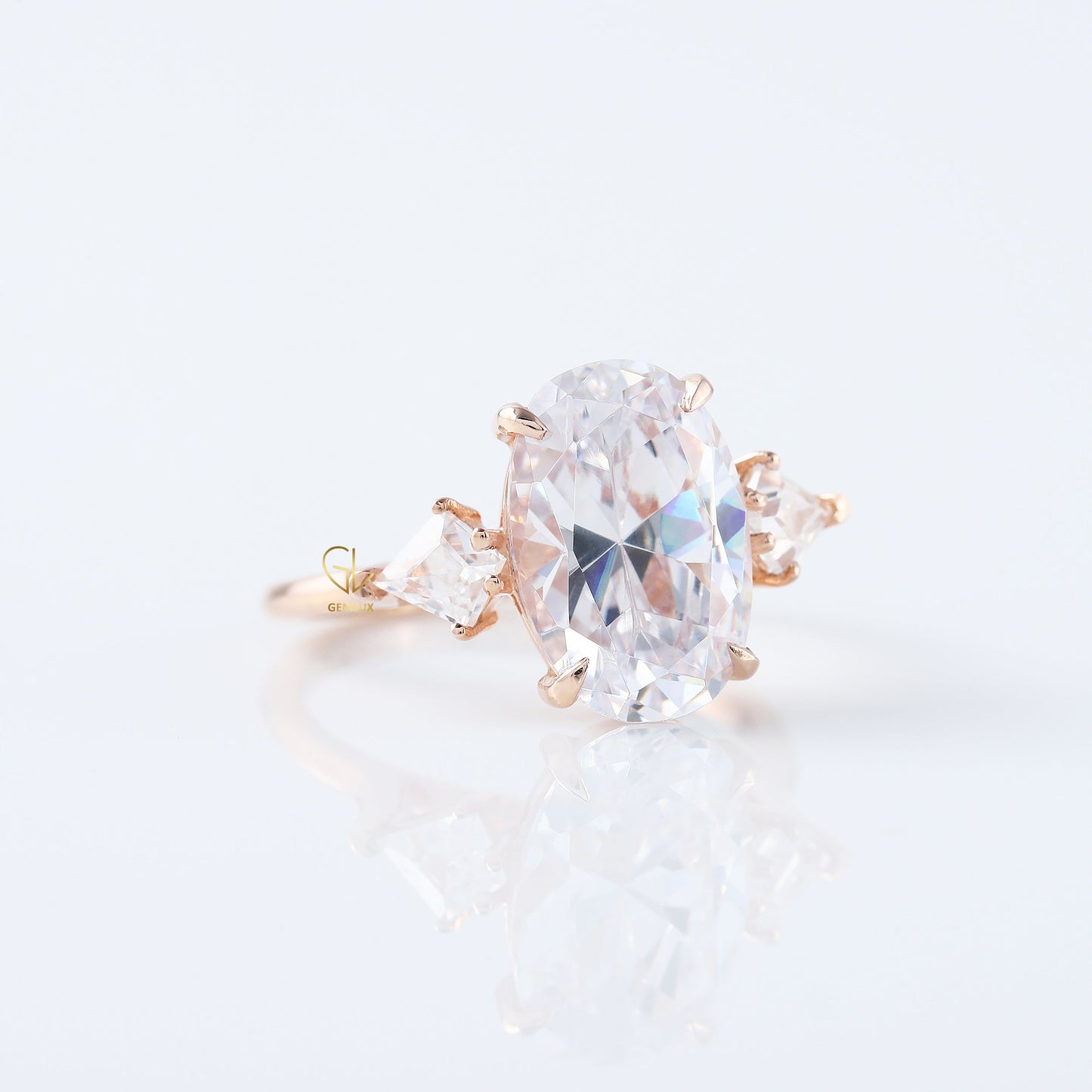 3 Carat Oval Cut Three Stone Engagement Ring