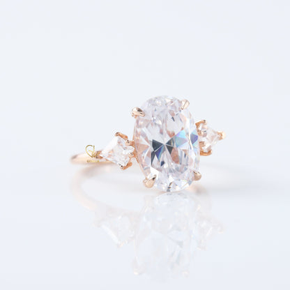 3 Carat Oval Cut Three Stone Engagement Ring