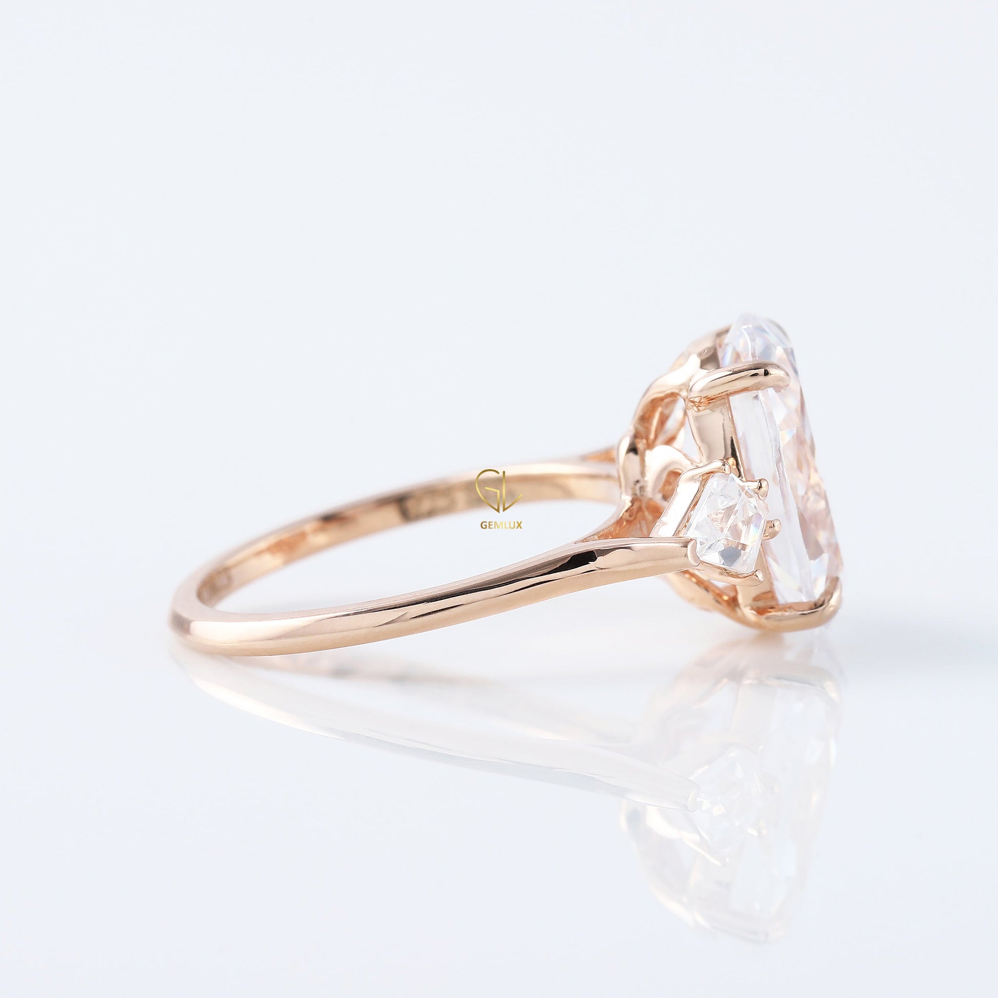 3 Carat Oval Cut Three Stone Engagement Ring