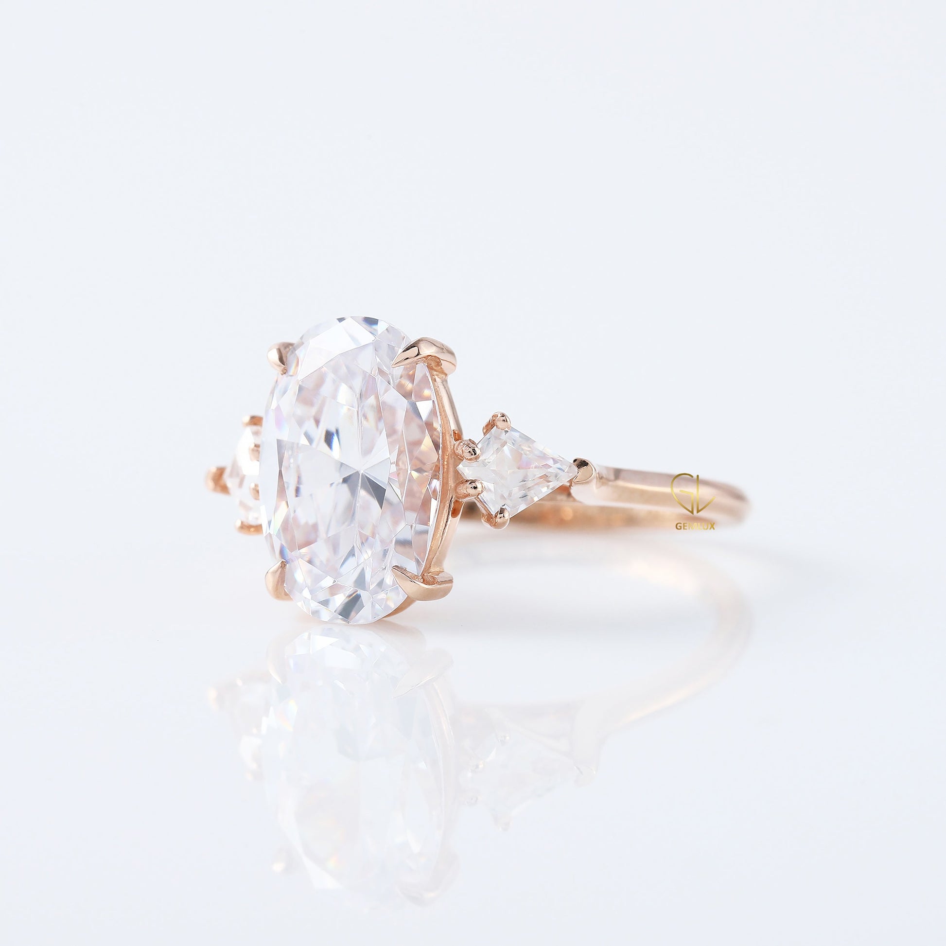 3 Carat Oval Cut Three Stone Engagement Ring