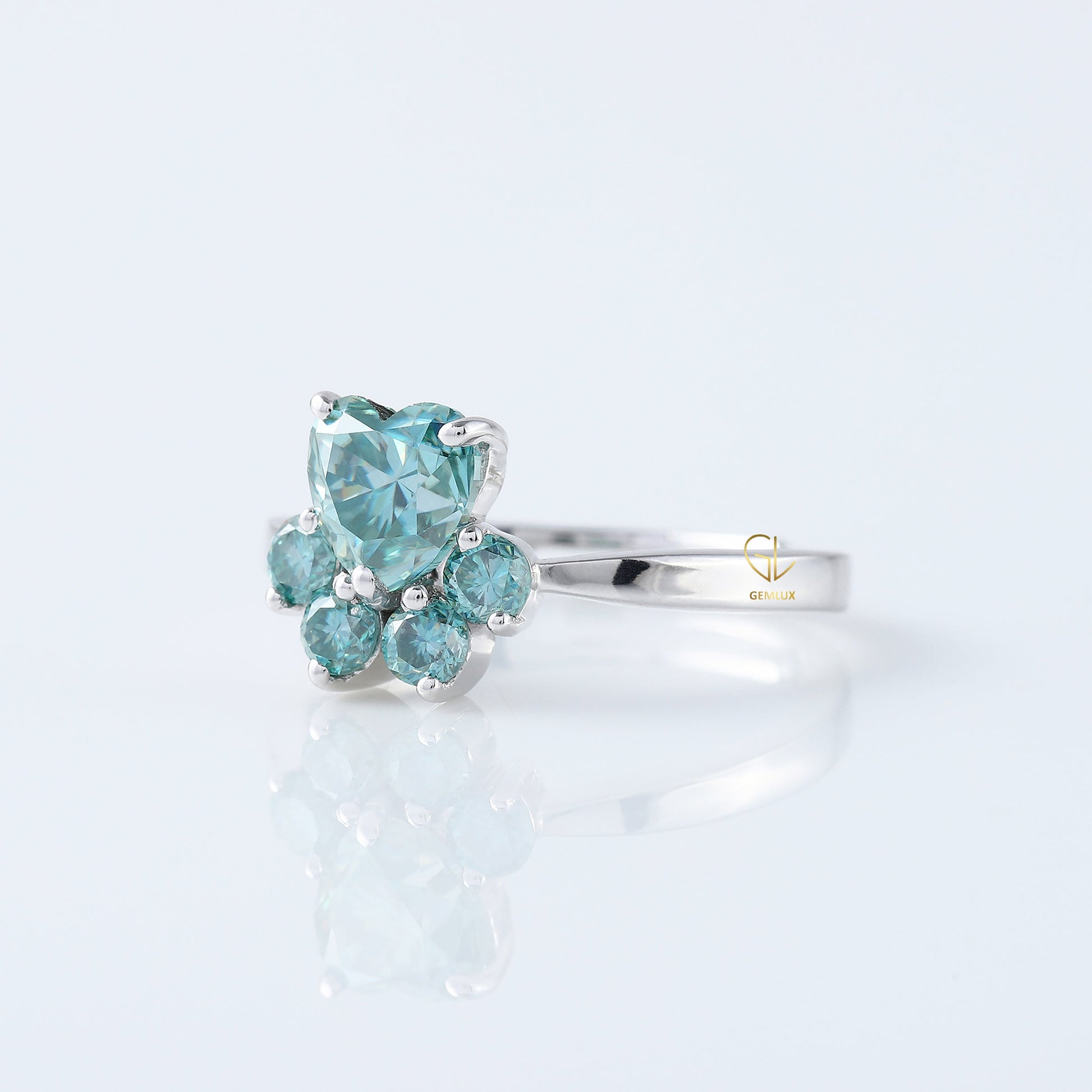 Animal Inspired Cat Dog Paw Moissanite Ring