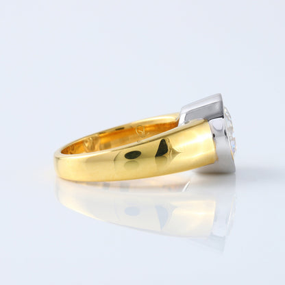 Bezel Set 3.35 Carat Round Cut Lab Grown Solitaire Ring