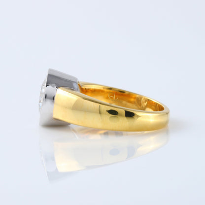 Bezel Set 3.35 Carat Round Cut Lab Grown Solitaire Ring