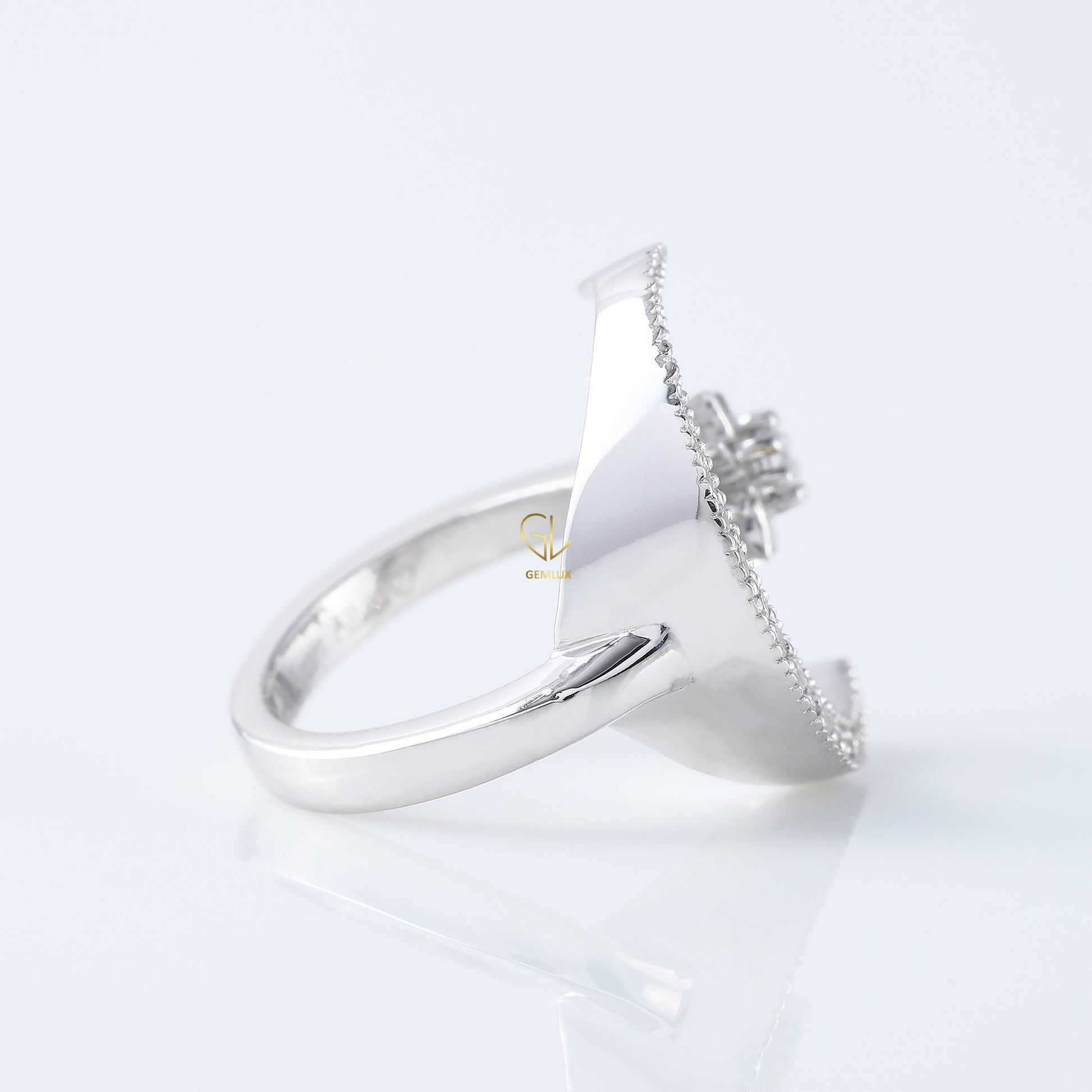 Open Cuff Lab Grown Diamond Moon Star Celestial Ring