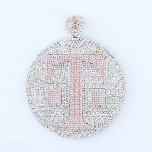 Iced Out VVS Moissanite Custom Letter Hip Hop Big Round Pendant