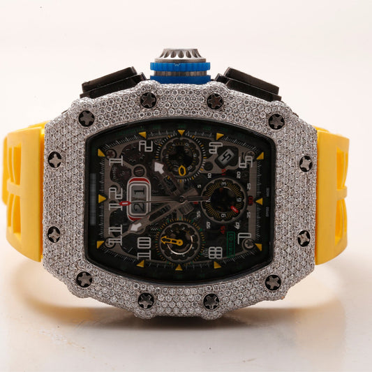 Luxury Wear Moissanite Diamond Chronograph Hip Hop Watch