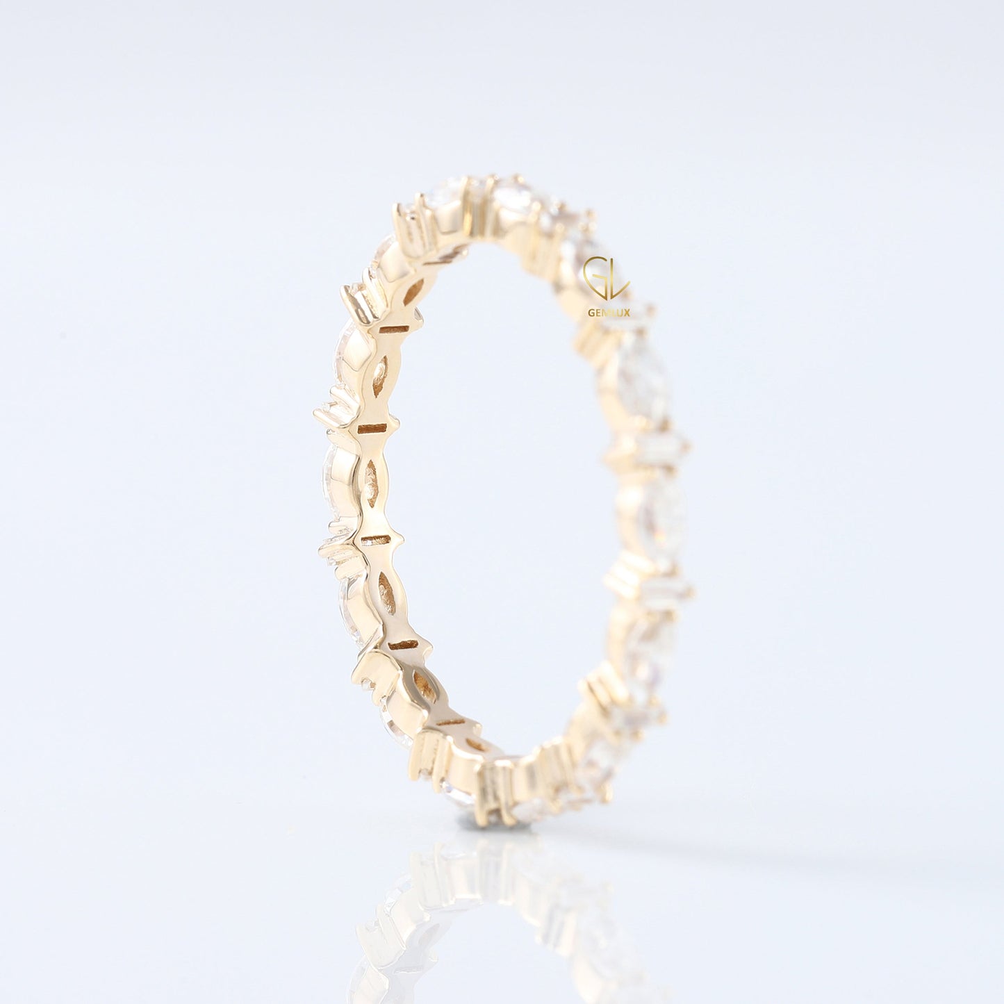 Marquise & Baguette Cut Lab Grown Alternative Eternity Band
