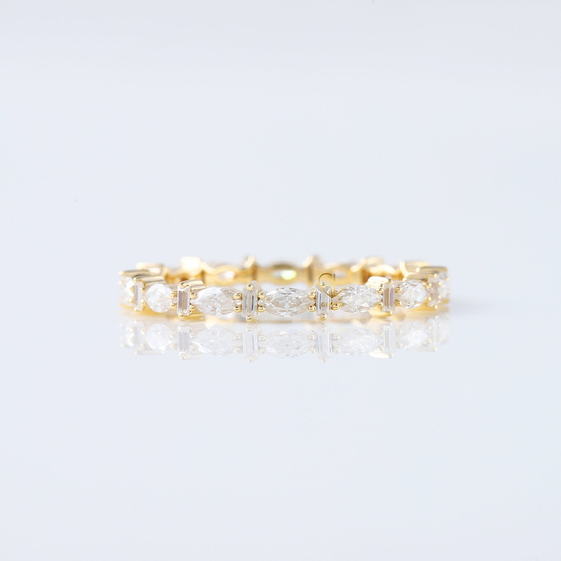 Marquise & Baguette Cut Lab Grown Alternative Eternity Band