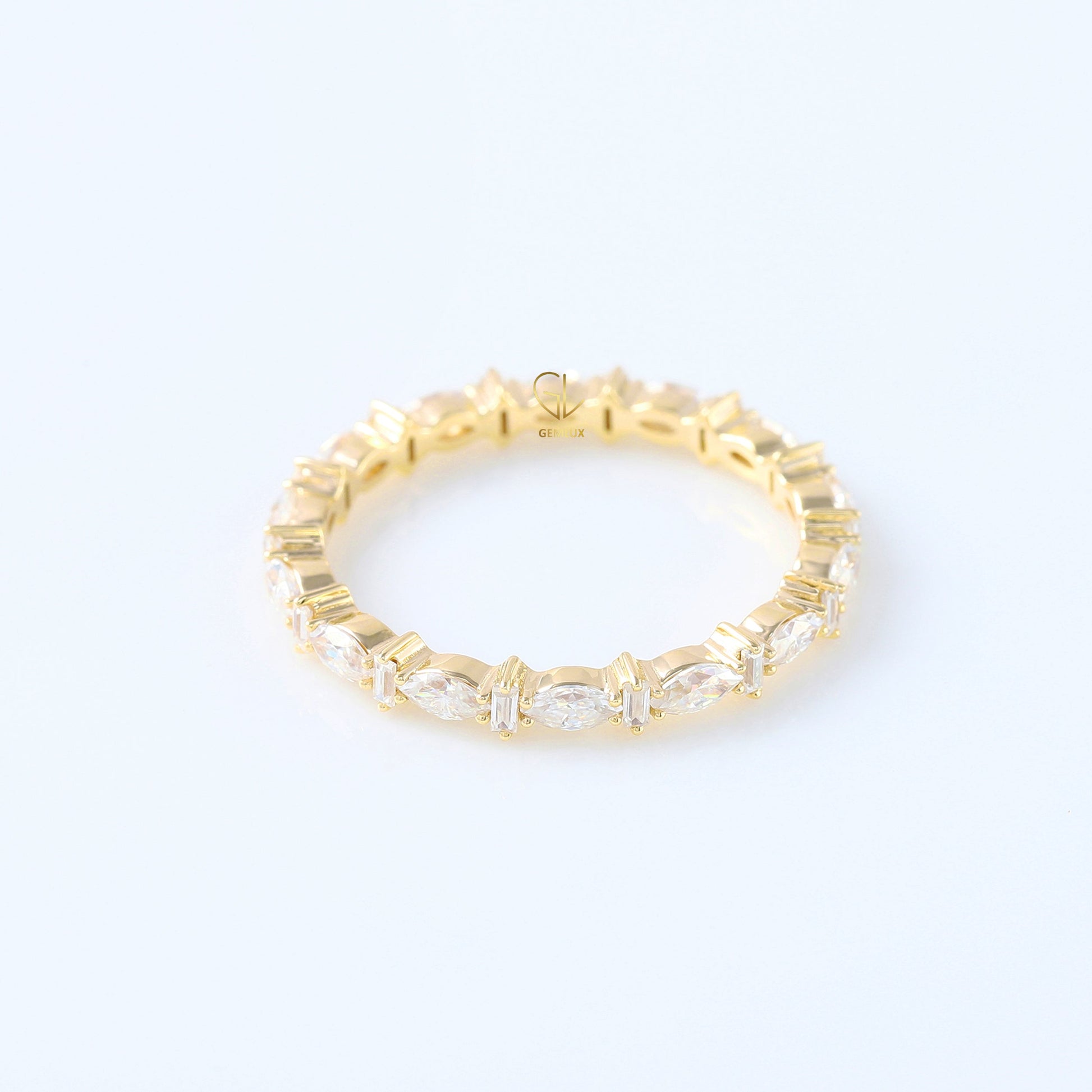 Marquise & Baguette Cut Lab Grown Alternative Eternity Band