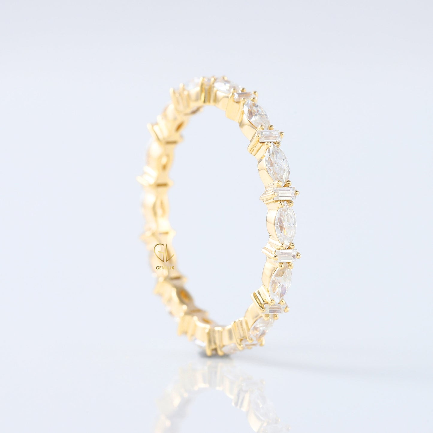 Marquise & Baguette Cut Lab Grown Alternative Eternity Band