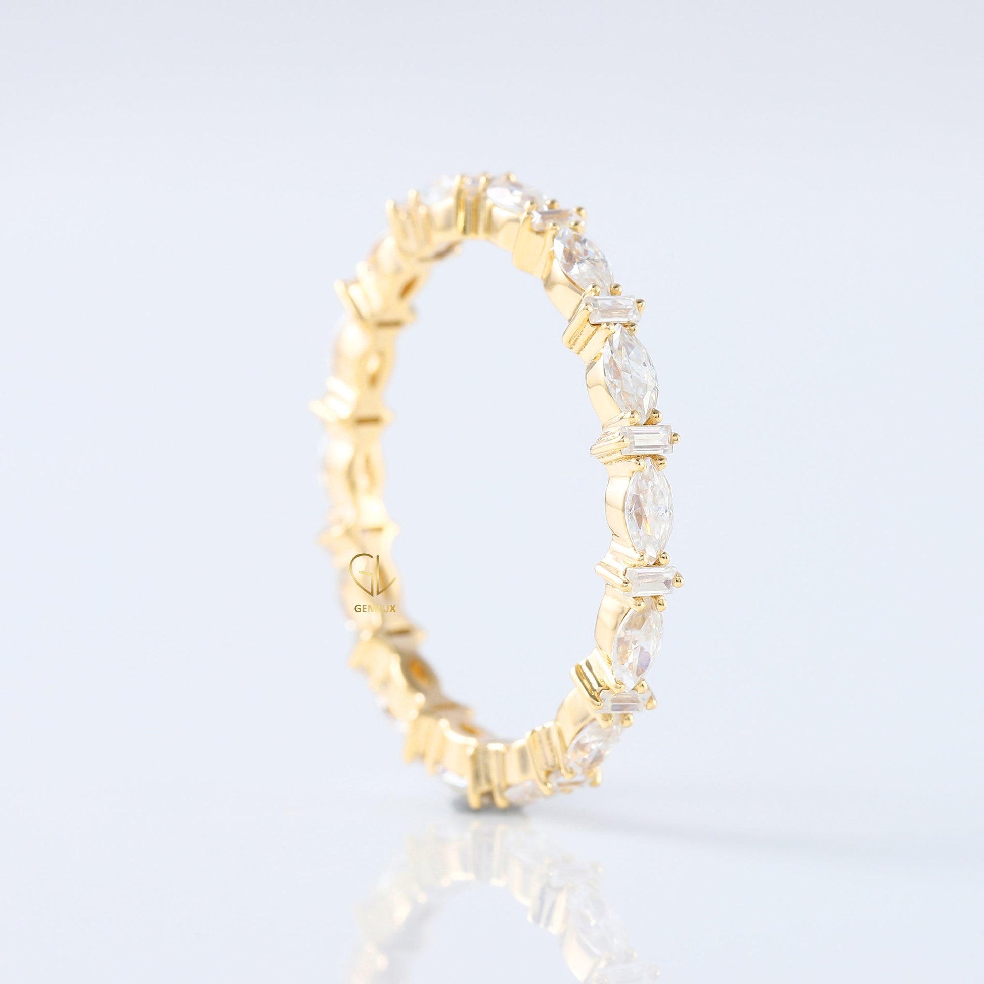 Marquise & Baguette Cut Lab Grown Alternative Eternity Band