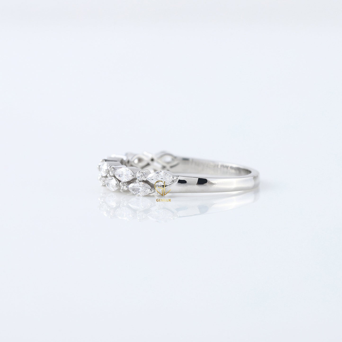 Marquise & Round Cut Lab Grown Half Eternity Band