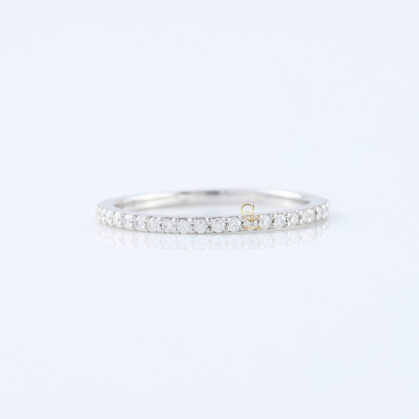 Minimalist Round Cut Lab Grown Eternity Wedding Band