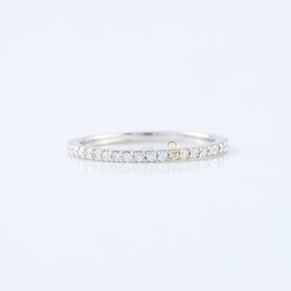 Minimalist Round Cut Lab Grown Eternity Wedding Band