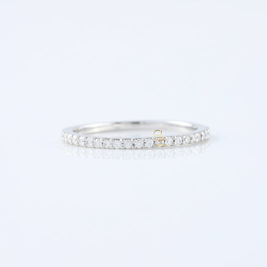 Minimalist Round Cut Lab Grown Eternity Wedding Band