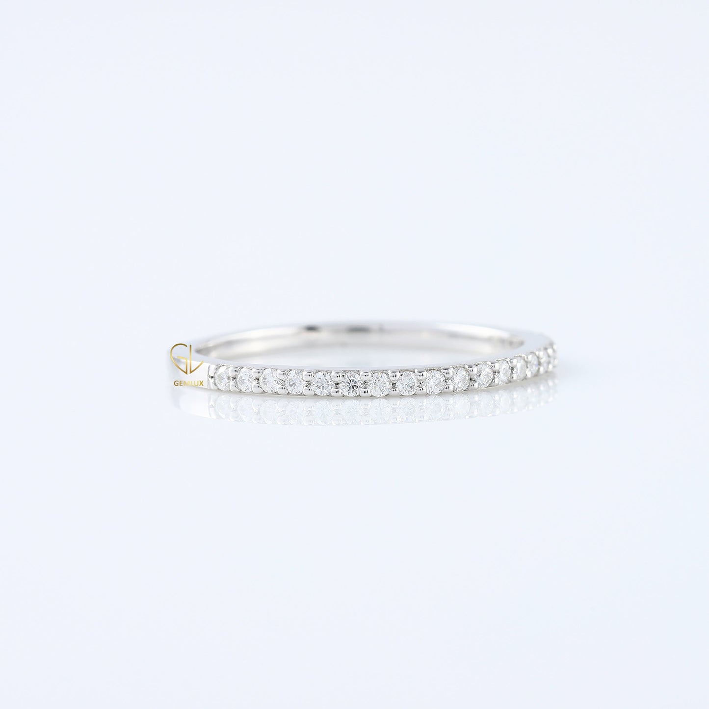 Minimalist Round Cut Lab Grown Eternity Wedding Band