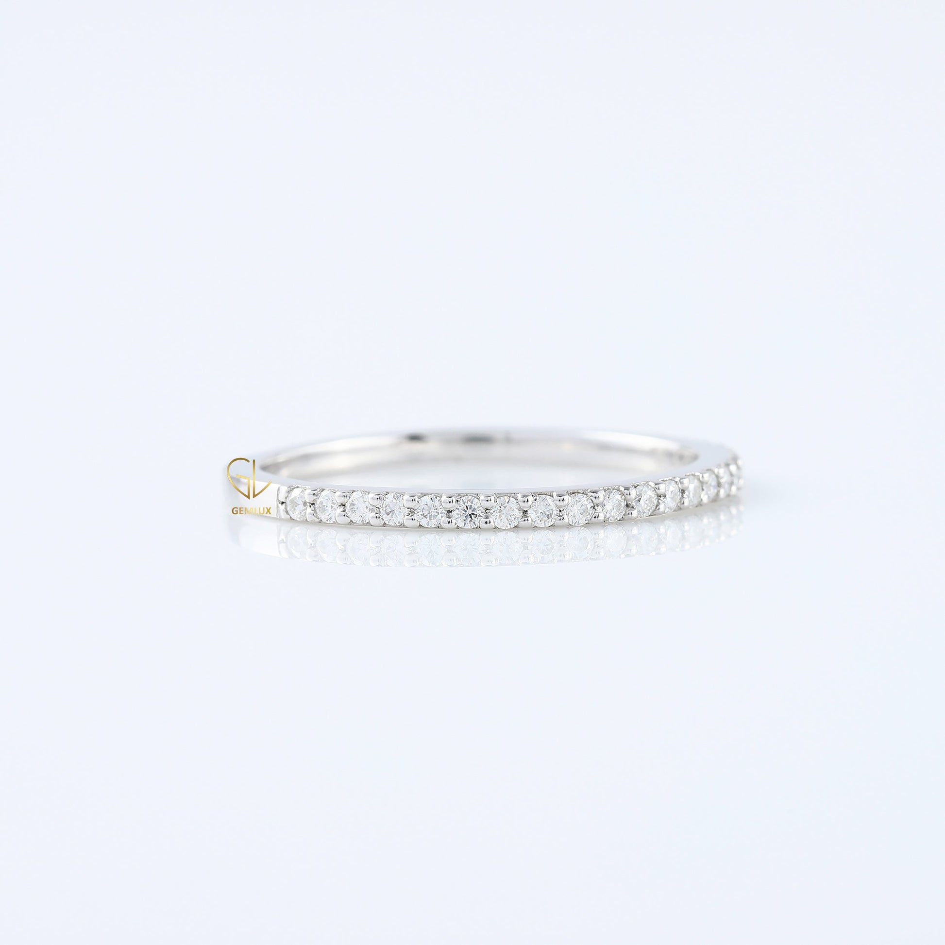 Minimalist Round Cut Lab Grown Eternity Wedding Band