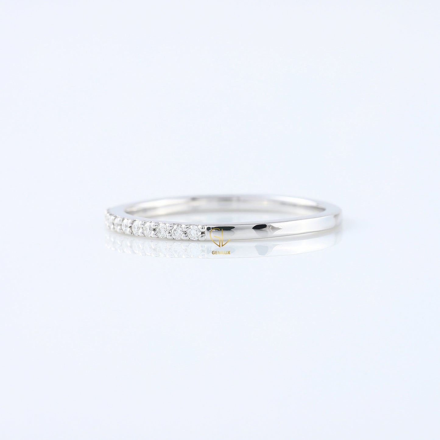 Minimalist Round Cut Lab Grown Eternity Wedding Band