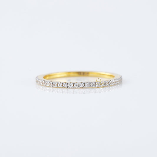 Minimalist Round Moissanite Eternity Wedding Band