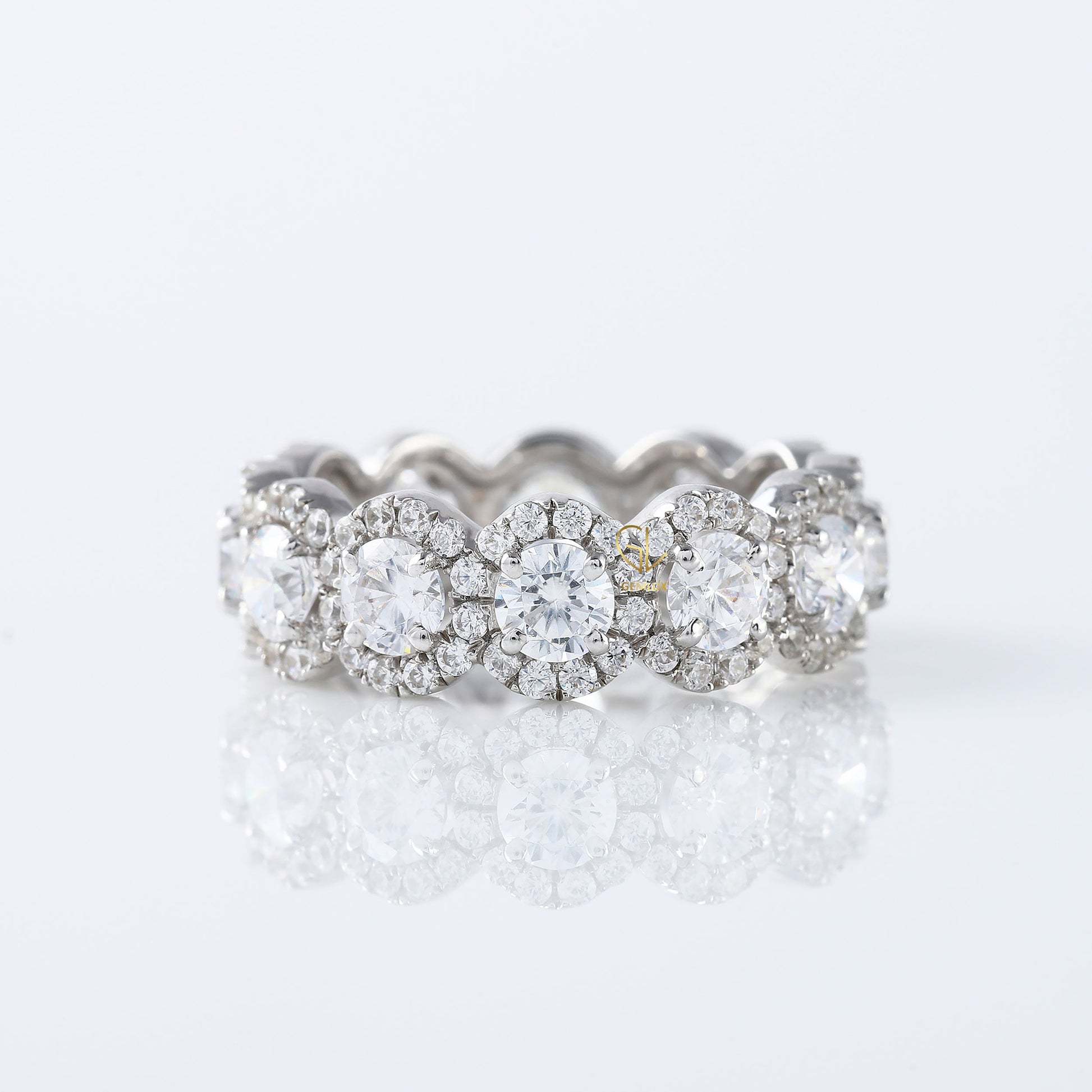 Moissanite Eternity Wedding Band, full eternity ring