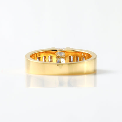 Princess Cut Moissanite Diamond Yellow Gold Ring