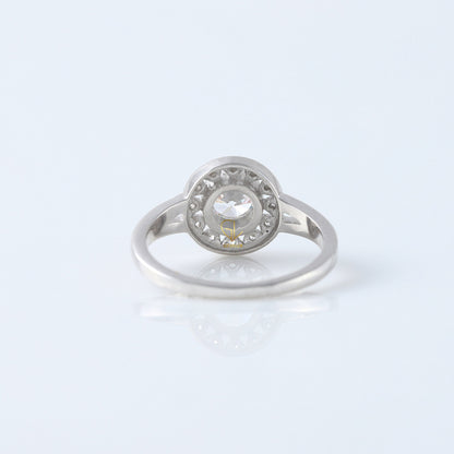 Round Brilliant Cut Moissanite Diamond Halo Engagement Ring