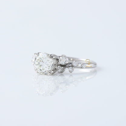 Round Cut Lab Grown Cluster Scattered Diamond Ring