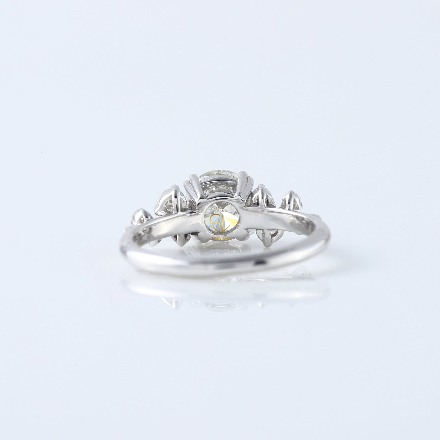 Round Cut Lab Grown Cluster Scattered Diamond Ring