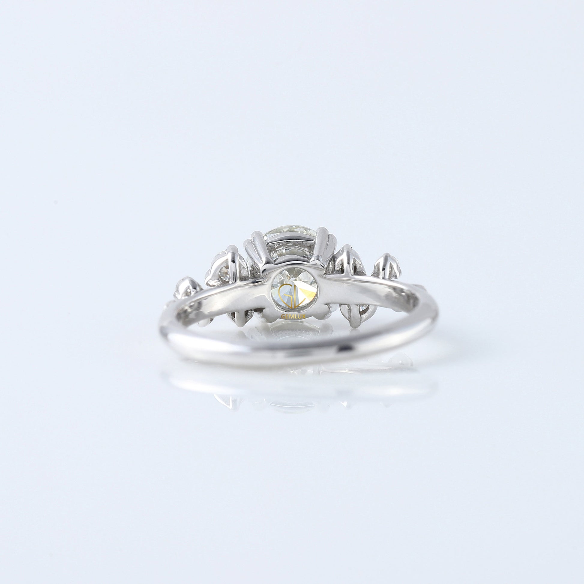 Round Cut Lab Grown Cluster Scattered Diamond Ring