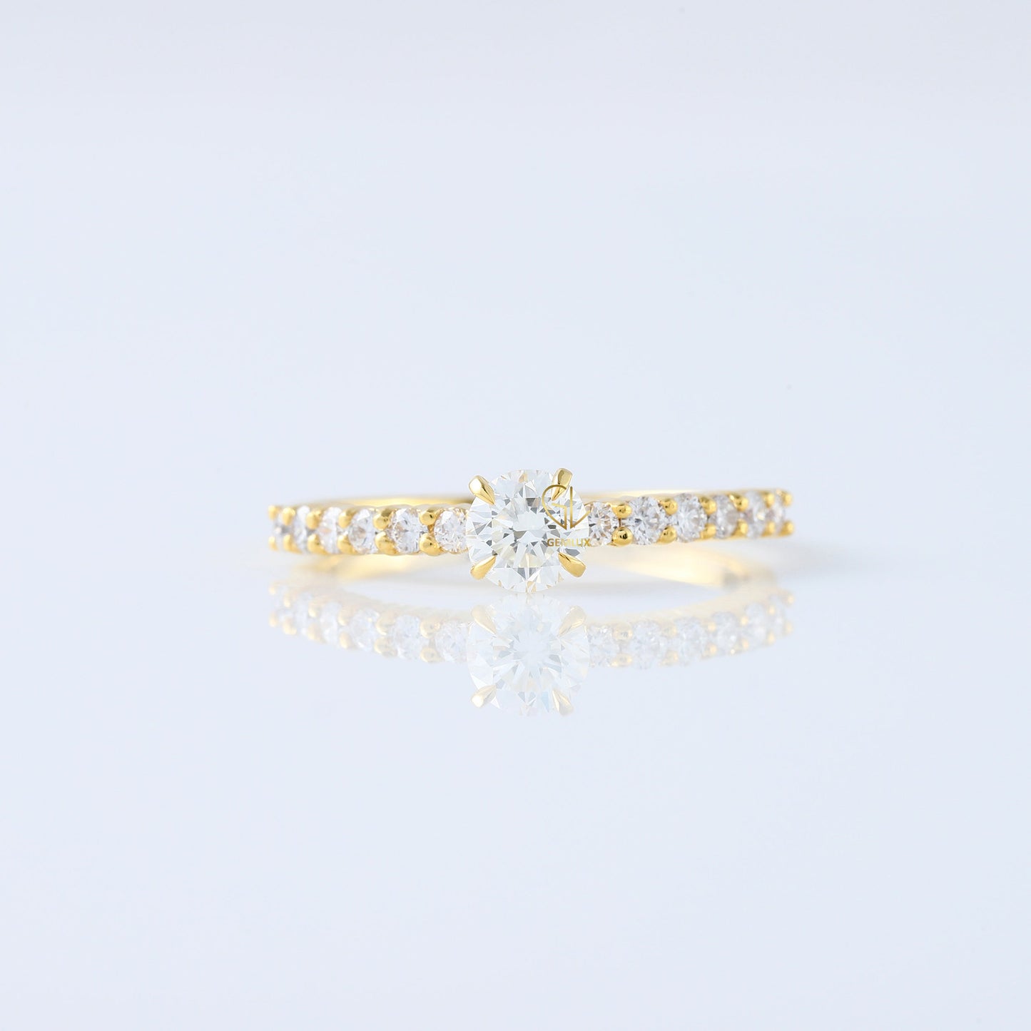Round Cut Lab Grown Diamond Accent Ring