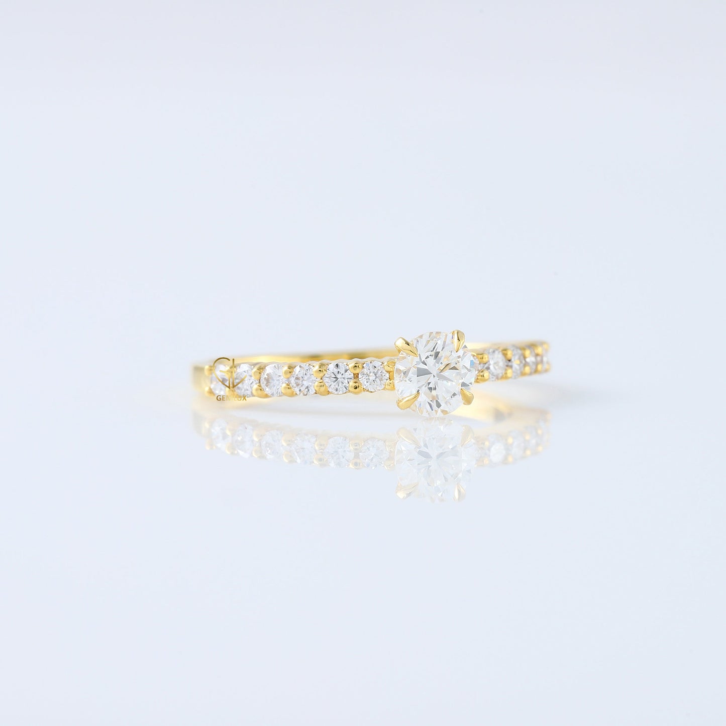 Round Cut Lab Grown Diamond Accent Ring