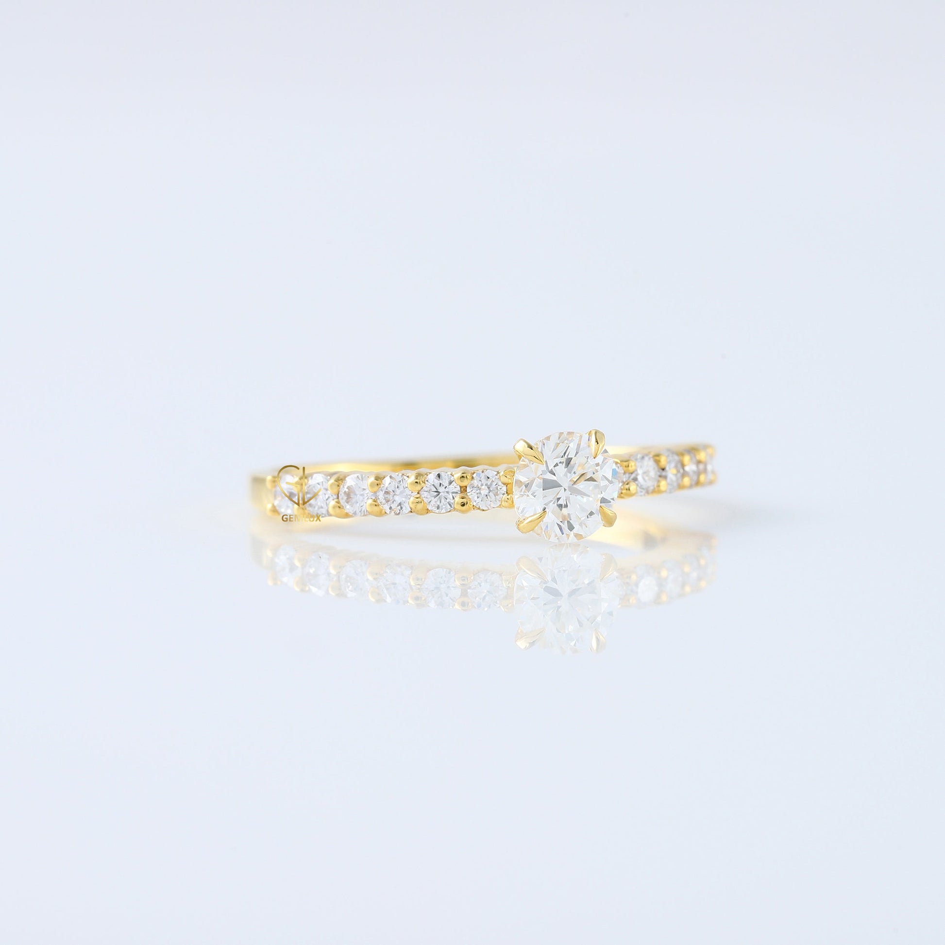 Round Cut Lab Grown Diamond Accent Ring