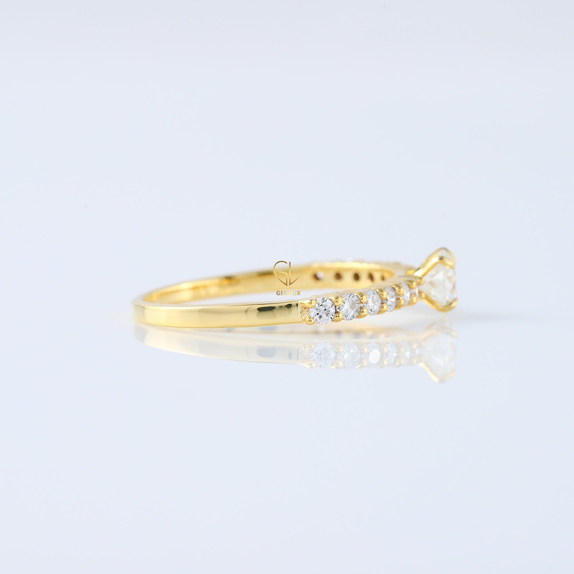 Round Cut Lab Grown Diamond Accent Ring