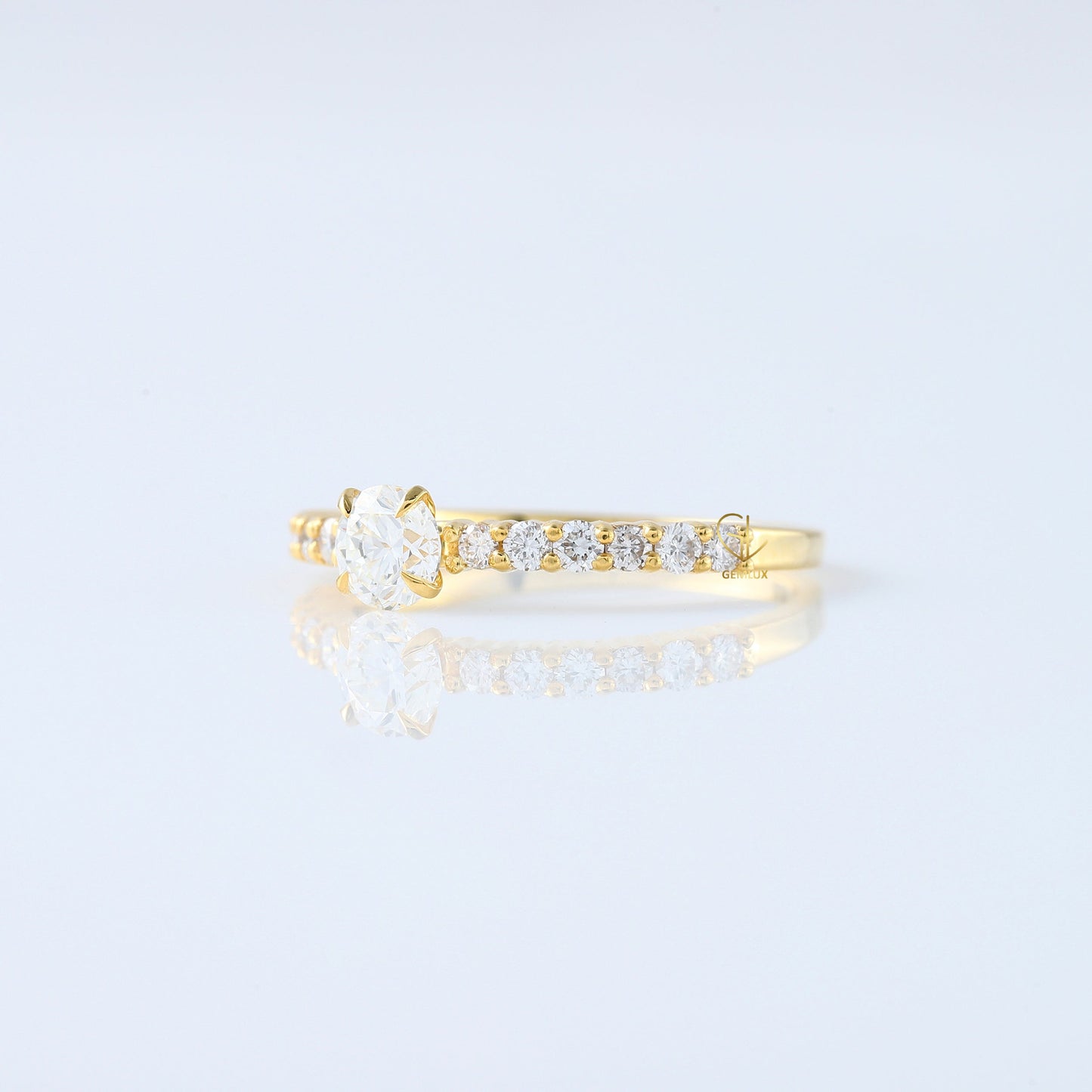 Round Cut Lab Grown Diamond Accent Ring