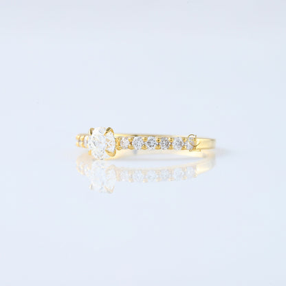 Round Cut Lab Grown Diamond Accent Ring