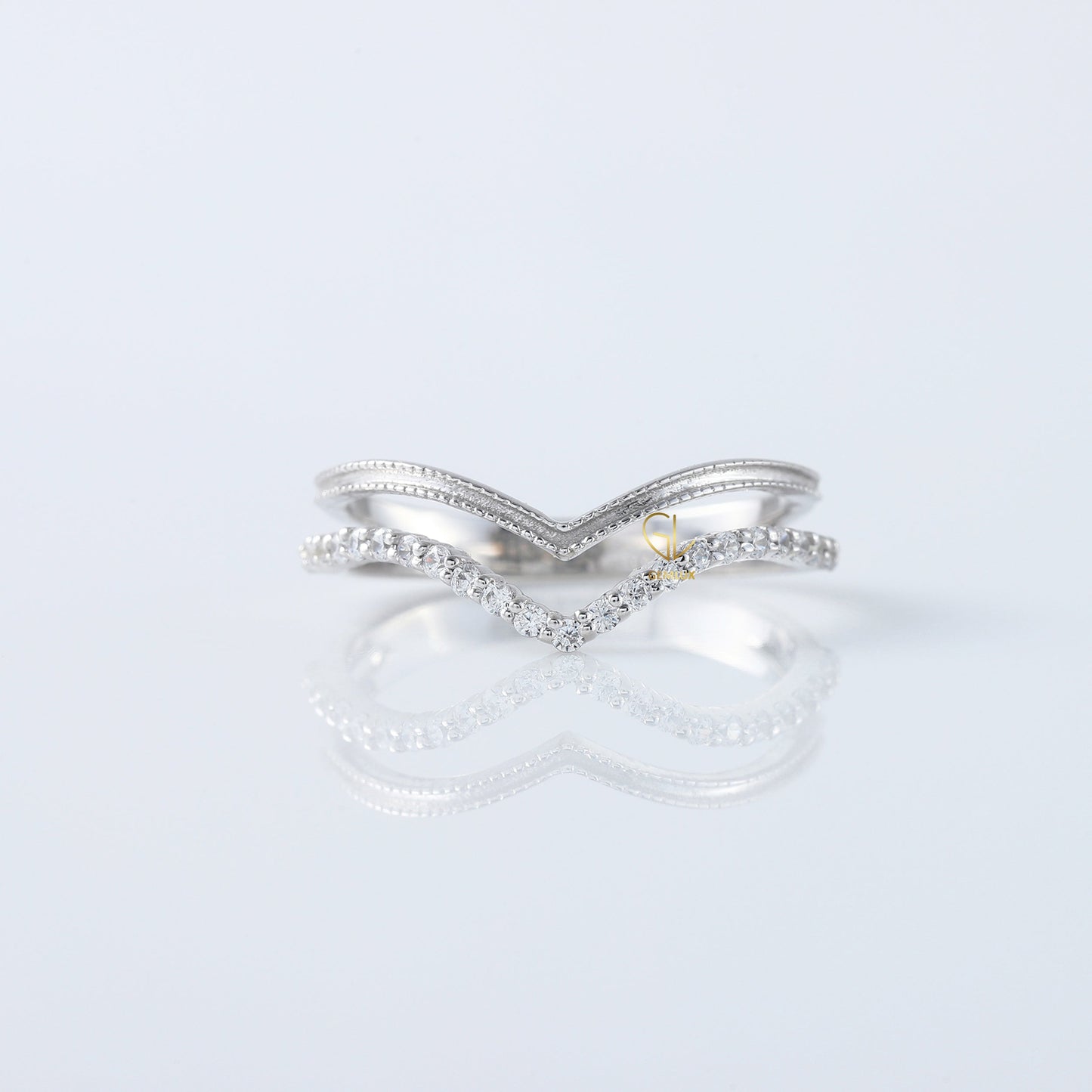 Round Cut Lab Grown Diamond Curved Wedding Band