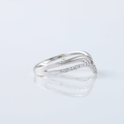 Round Cut Lab Grown Diamond Curved Wedding Band