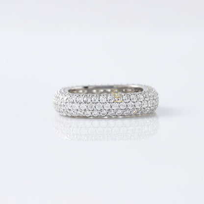 Round Moissanite Square Full Eternity Diamonds Band