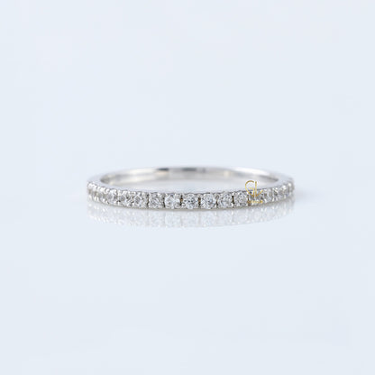 Round Cut Moissanite Delicate Eternity Wedding Band