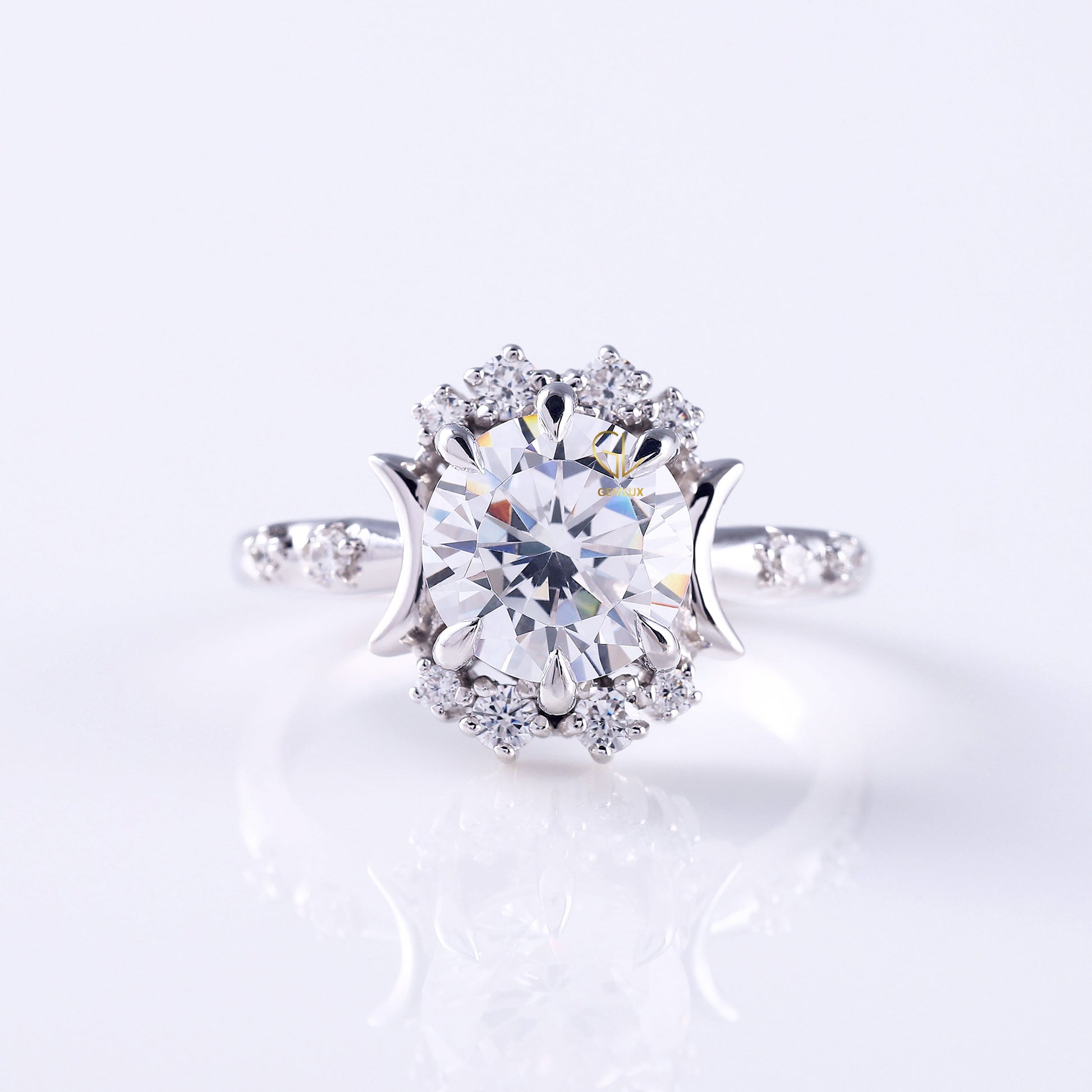 Round Lab Grown Celestial Wedding Ring
