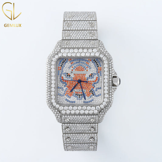 Square Dial Pass Diamond Tester D VVS Moissanite Hip Hop Watch
