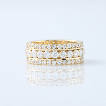Three Row Lab Grown Diamond Eternity Band