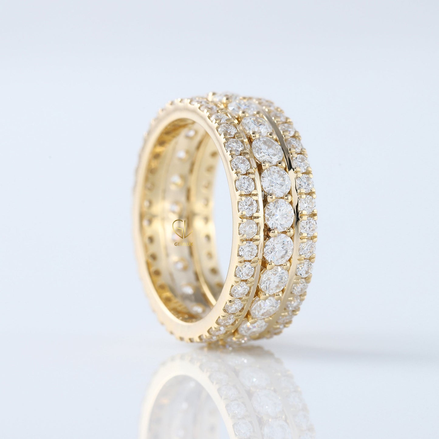 Three Row Lab Grown Diamond Eternity Band
