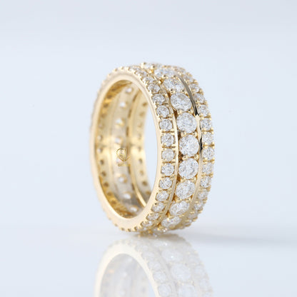 Three Row Lab Grown Diamond Eternity Band