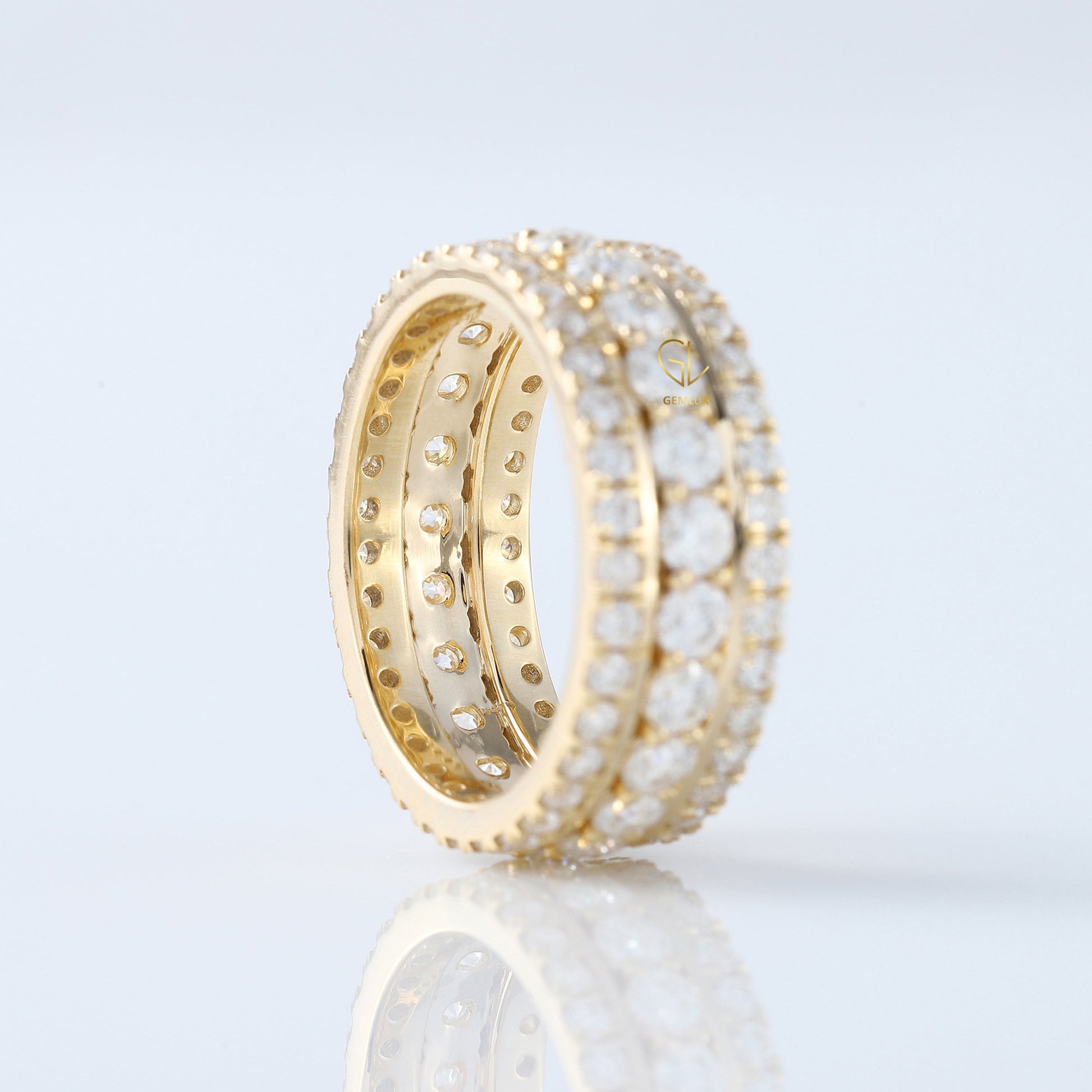 Three Row Lab Grown Diamond Eternity Band