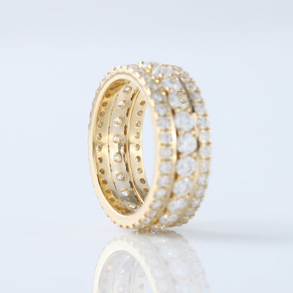 Three Row Lab Grown Diamond Eternity Band