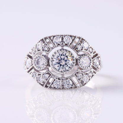 Three Stone Vintage Art Deco Edwardian Ring