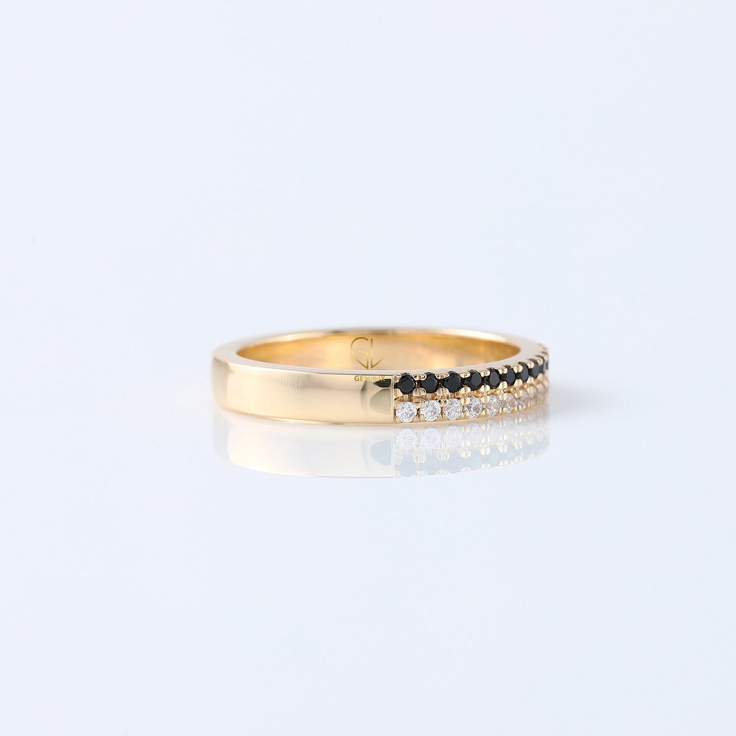 Two Row Round Cut Natural Diamond Eternity Band