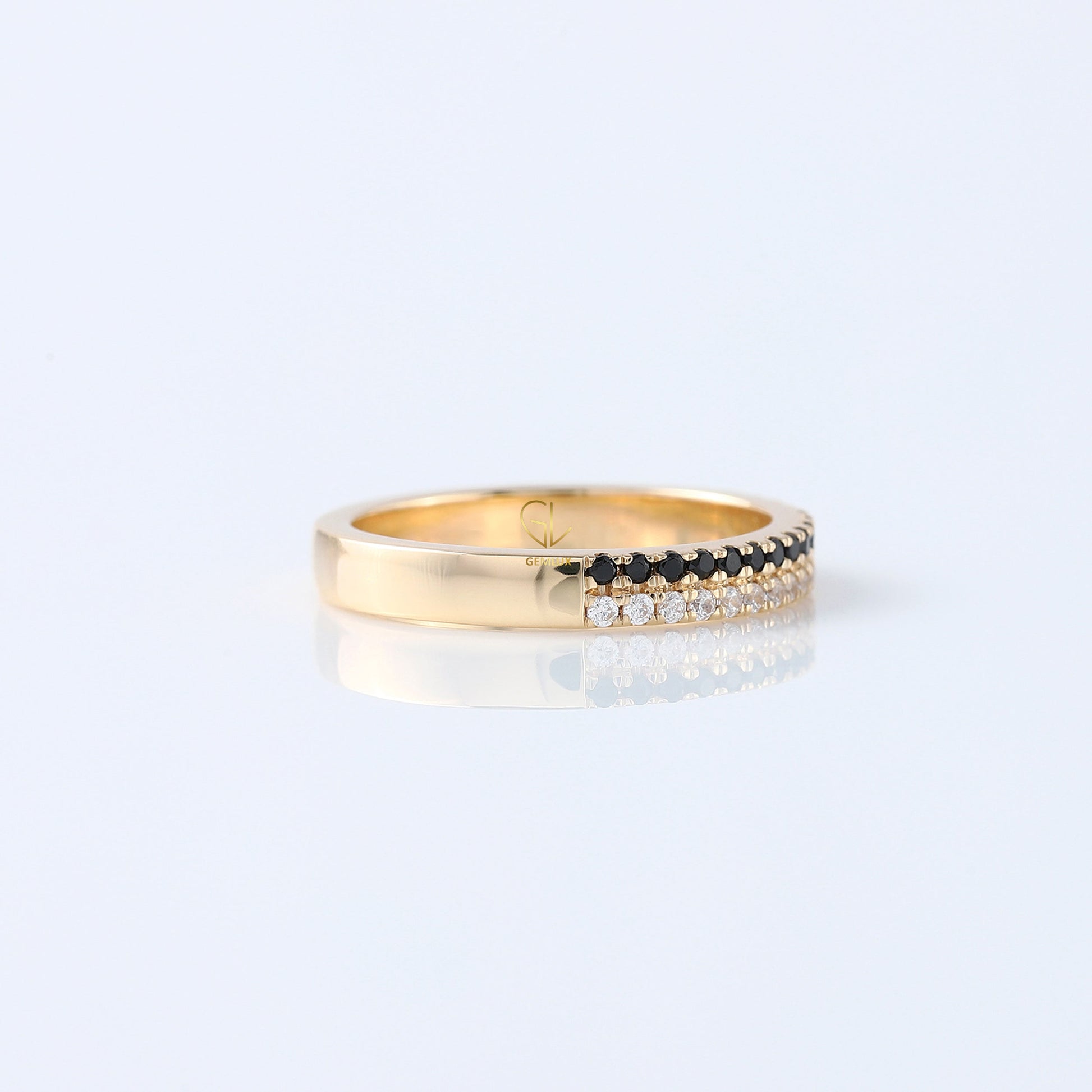 Two Row Round Cut Natural Diamond Eternity Band